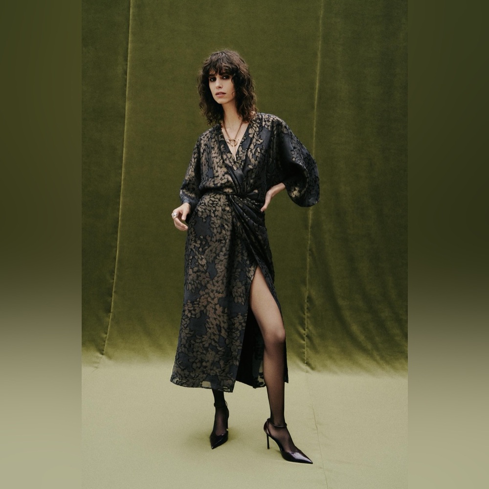 Zara foil midi dress